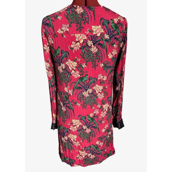 Maeve Women’s Size 4 Polka Dot Bird Floral Print Mini Shift Dress - Picture 2 of 7